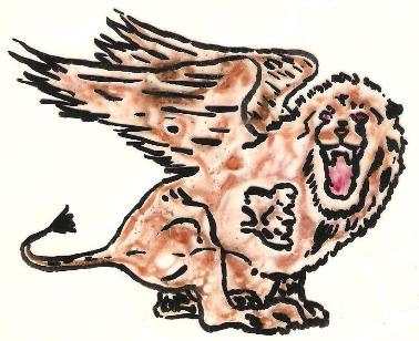 Picture of a Babylonian winged lion.