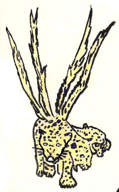 A picture of the symbolic four-winged Greecian Leopard.