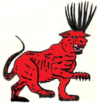 A picture of Daniel's symbolic iron-clawed Roman Beast.
