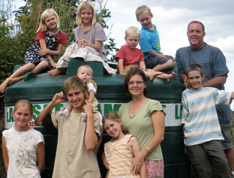 A picture of the ten member Walker family in